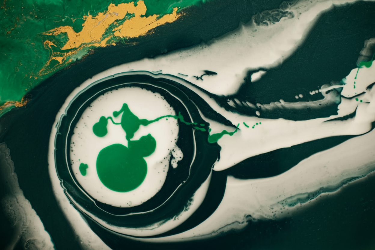 Green marble art